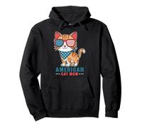 Adorable chat patriotique drapeau américain chat maman 4 juillet Sweat à Capuche
