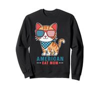 Adorable chat patriotique drapeau américain chat maman 4 juillet Sweatshirt