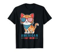 Adorable chat patriotique drapeau américain chat maman 4 juillet T-Shirt