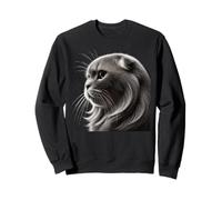 Adorable Chat Scottish Fold Profil Élégant Sweatshirt