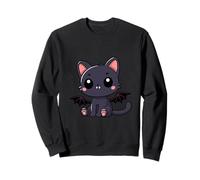 Adorable Chat Vampire avec Ailes de Chauve-Souris - Halloween Effrayant et Amusant Sweatshirt