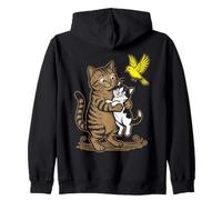 Adorable Chaton câlin avec Motif Oiseau Volant Sweat à Capuche