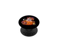 Adorable Chaton sorcière d'halloween dans Une Lanterne Jack O Citrouille Chat PopSockets PopGrip Adhésif