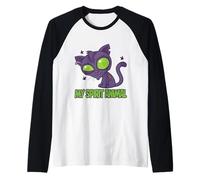 Adorable Chaton Zombie Effrayant est Mon Animal d'esprit Manche Raglan