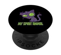 Adorable Chaton Zombie Effrayant est Mon Animal d'esprit PopSockets PopGrip Adhésif