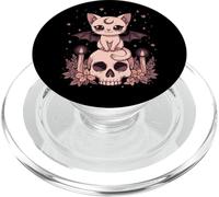 Adorable Chauve-Souris Rose Assis sur Un crâne Squelette Bougies PopSockets PopGrip pour MagSafe