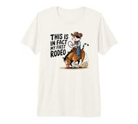 Adorable Cheval de Cowboy Calico Cat This is in Fact My First Rodeo T-Shirt Haut de Gamme