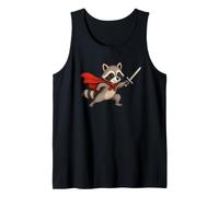 Adorable Chevalier Raton Laveur avec épée et Cape Fantasy Adventure Débardeur