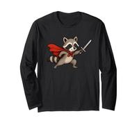 Adorable Chevalier Raton Laveur avec épée et Cape Fantasy Adventure Manche Longue