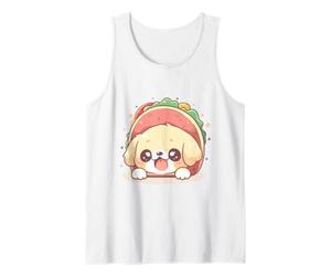 Adorable Chibi Golden Retriever Assis dans Une Coquille de Taco, Kawaii Débardeur