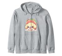Adorable Chibi Golden Retriever Assis dans Une Coquille de Taco, Kawaii Sweat à Capuche