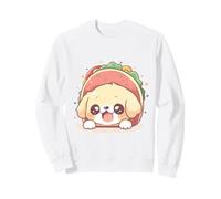 Adorable Chibi Golden Retriever Assis dans Une Coquille de Taco, Kawaii Sweatshirt
