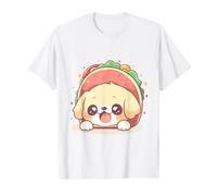 Adorable Chibi Golden Retriever Assis dans Une Coquille de Taco, Kawaii T-Shirt