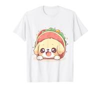 Adorable Chibi Golden Retriever Assis dans Une Coquille de Taco, Kawaii T-Shirt Graphique avec Valeur