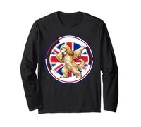 Adorable Chien Afghan drôle Drapeau Anglais Manche Longue