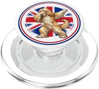 Adorable Chien Afghan drôle Drapeau Anglais PopSockets PopGrip pour MagSafe