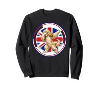 Adorable Chien Afghan drôle Drapeau Anglais Sweatshirt