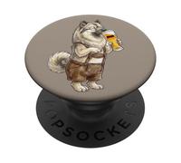 Adorable Chien Allemand Eurasier boit de la bière Drapeau de l'Allemagne PopSockets PopGrip Adhésif