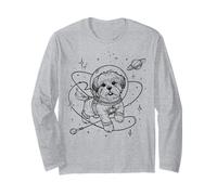 Adorable Chien Astronaute Chiot Cosmos Explorateur Spatial Manche Longue