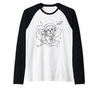 Adorable Chien Astronaute Chiot Cosmos Explorateur Spatial Manche Raglan