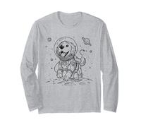 Adorable Chien Astronaute Lune Promenade Spatiale Chiot Explorateur Manche Longue