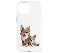Adorable Chien Berger Australien et Chiot Coque pour iPhone 15