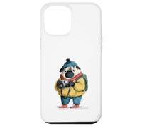 Adorable Chien Carlin Photographe Explorateur d'hiver Coque pour iPhone 12 Pro Max
