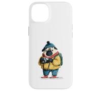 Adorable Chien Carlin Photographe Explorateur d'hiver Coque pour iPhone 14 Plus