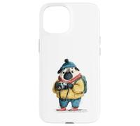 Adorable Chien Carlin Photographe Explorateur d'hiver Coque pour iPhone 15