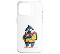 Adorable Chien Carlin Photographe Explorateur d'hiver Coque pour iPhone 16 Pro