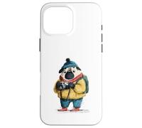 Adorable Chien Carlin Photographe Explorateur d'hiver Coque pour iPhone 16 Pro Max