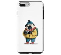 Adorable Chien Carlin Photographe Explorateur d'hiver Coque pour iPhone 7 Plus/8 Plus