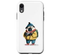 Adorable Chien Carlin Photographe Explorateur d'hiver Coque pour iPhone XR