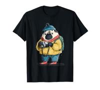 Adorable Chien Carlin Photographe Explorateur d'hiver T-Shirt