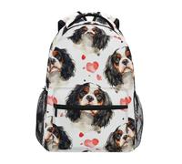 Adorable Chien Cavalier King Charles En Forme De Cœur Cartables Scolaires Antivol Sacs D'École Loisir Sacs A Dos Pour Pc Camping Plein Air 29X40Cm