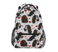 Adorable Chien Cavalier King Charles En Forme De Cœur Sacs D'École Confort Sacs A Dos Léger Cartables Scolaires Pour Randonnée Travail Homme 29X40Cm