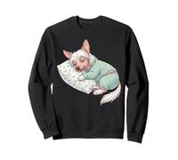 Adorable Chien Chinois à crête endormi en Pyjama Art du Coucher Sweatshirt