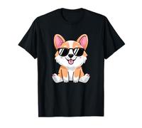Adorable chien Corgi portant des nuances pour les amoureux des animaux T-Shirt