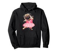 Adorable Chien Dansant Portant Une Robe de soirée Rose pour Amoureux du Carlin Sweat à Capuche