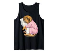 Adorable Chien Dogue tibétain endormi en Pyjama Art du Coucher Débardeur