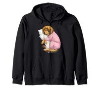 Adorable Chien Dogue tibétain endormi en Pyjama Art du Coucher Sweat à Capuche