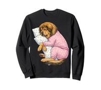 Adorable Chien Dogue tibétain endormi en Pyjama Art du Coucher Sweatshirt