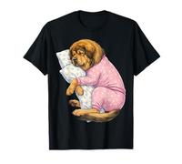 Adorable Chien Dogue tibétain endormi en Pyjama Art du Coucher T-Shirt