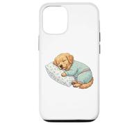 Adorable Chien Golden Retriever endormi en Pyjama Art du Coucher Coque pour iPhone 12/12 Pro