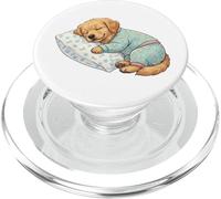 Adorable Chien Golden Retriever endormi en Pyjama Art du Coucher PopSockets PopGrip pour MagSafe