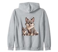 Adorable Chien Husky sibérien et Chiot Dessin animé Sweat à Capuche