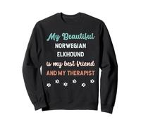 Adorable Chien norvégien Elkhound pour Papa, Maman, ami et thérapeute Sweatshirt