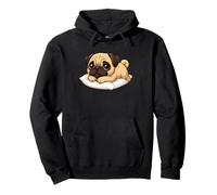 Adorable chien paresseux couché sur un oreiller Sweat à Capuche