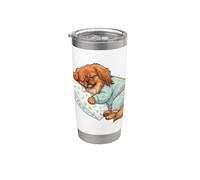 Adorable chien pékinois endormi en pyjama Art du coucher Gobelet isotherme en acier inoxydable double paroi