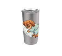 Adorable chien pékinois endormi en pyjama Art du coucher Gobelet isotherme en acier inoxydable double paroi